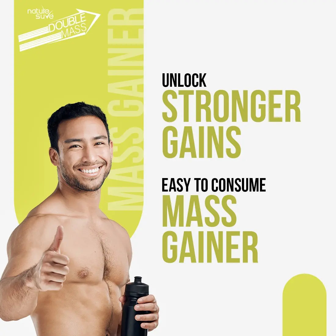 Nature Sure Double Mass Chocolate Flavored Mass Gainer With Whey