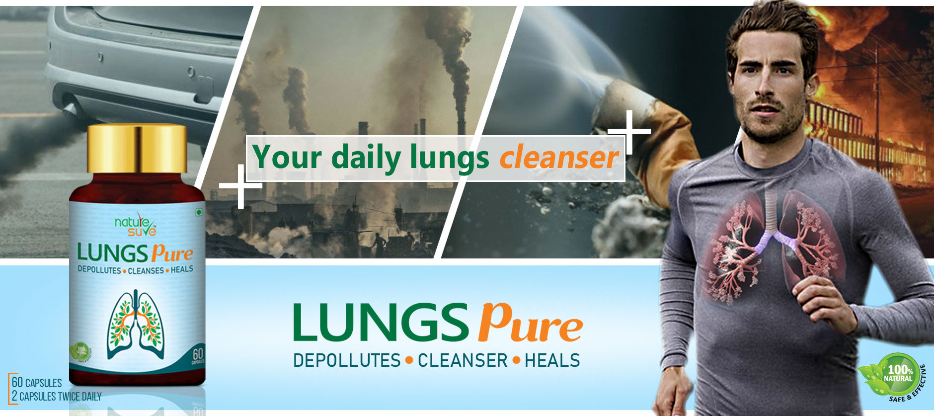 Buy Nature Sure Lungs Pure Capsules for Protection Against Pollution and Smoking