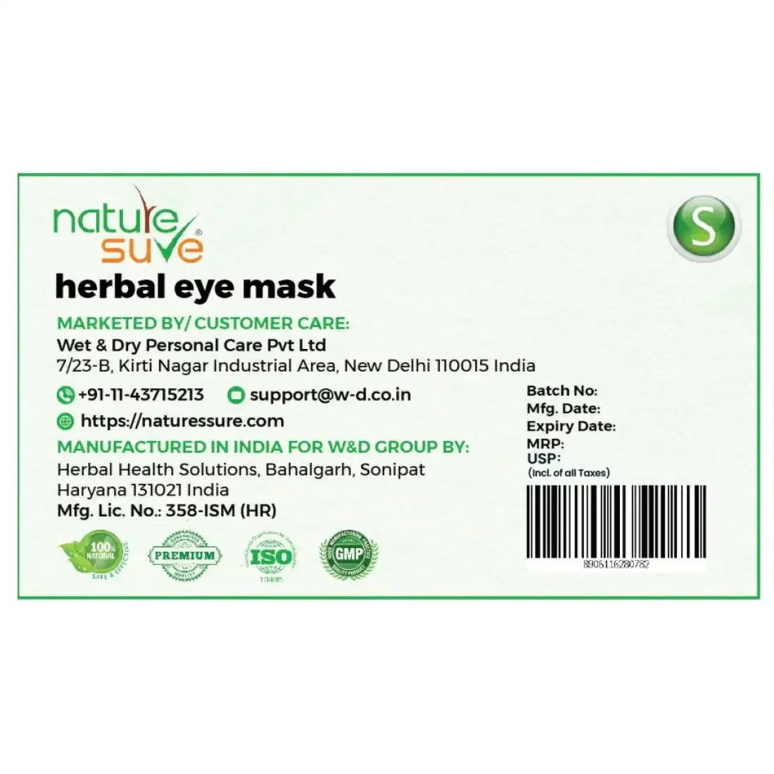 Nature Sure Herbal Eye Mask for Digital Eye Strain in Students and Teens