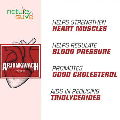 Nature Sure Arjun Kavach Tablets for Healthy Heart in Men and Women - 90 Nos