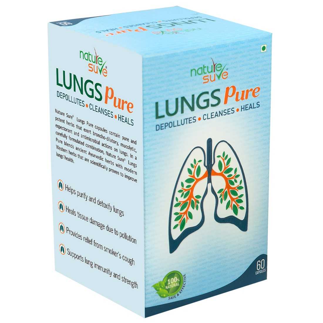 Nature Sure Lungs Pure Herbal Capsules for Men & Women