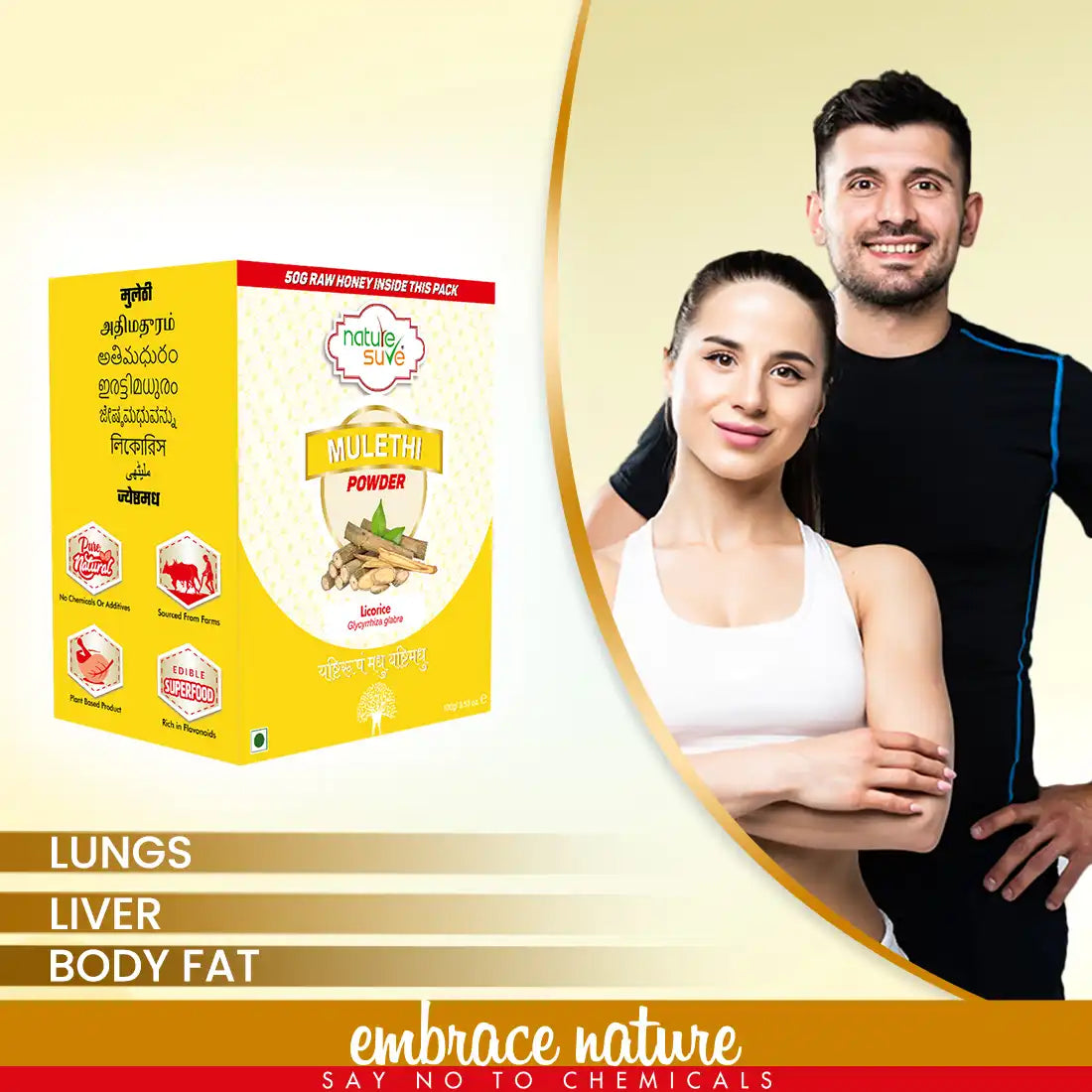 Nature Sure Mulethi Powder 100g with Raw Honey 50g