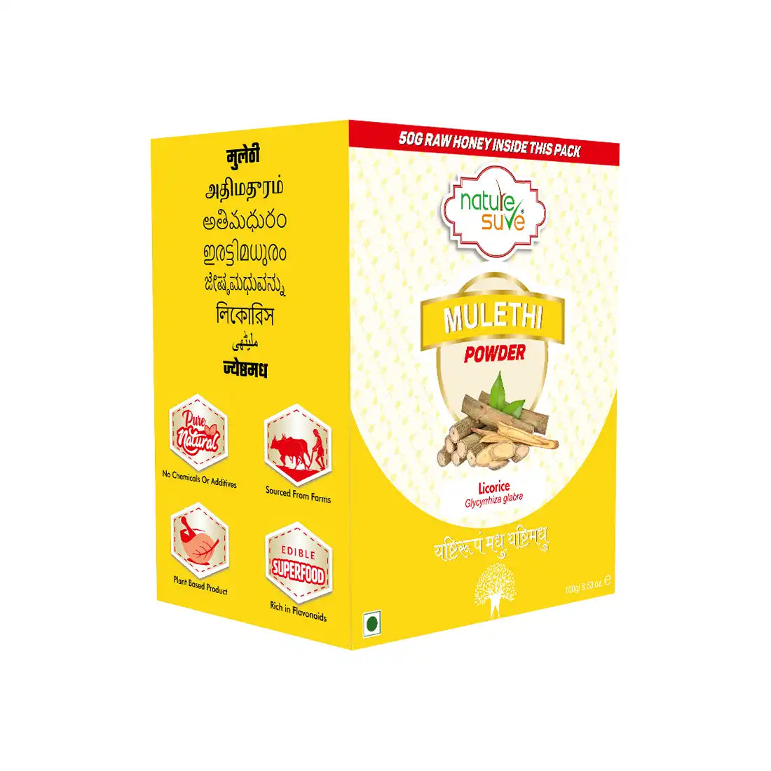 Nature Sure Mulethi Powder 100g with Raw Honey 50g