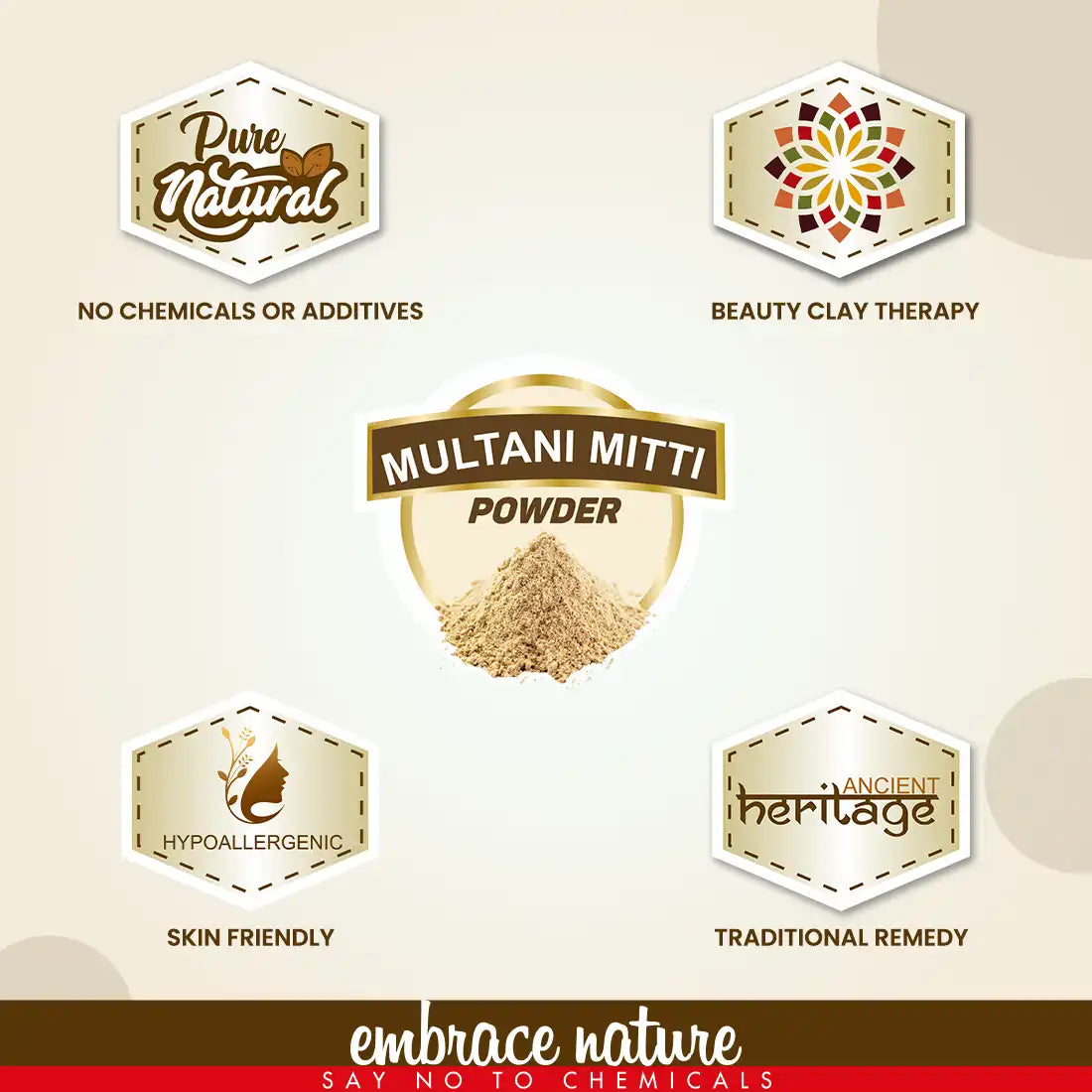 Nature Sure Multani Mitti Powder 200g with Rose Water 50ml