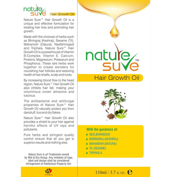 Nature Sure™ Hair Growth Oil - For Hair Fall, Hair Loss, Dandruff, Graying, Split-Ends
