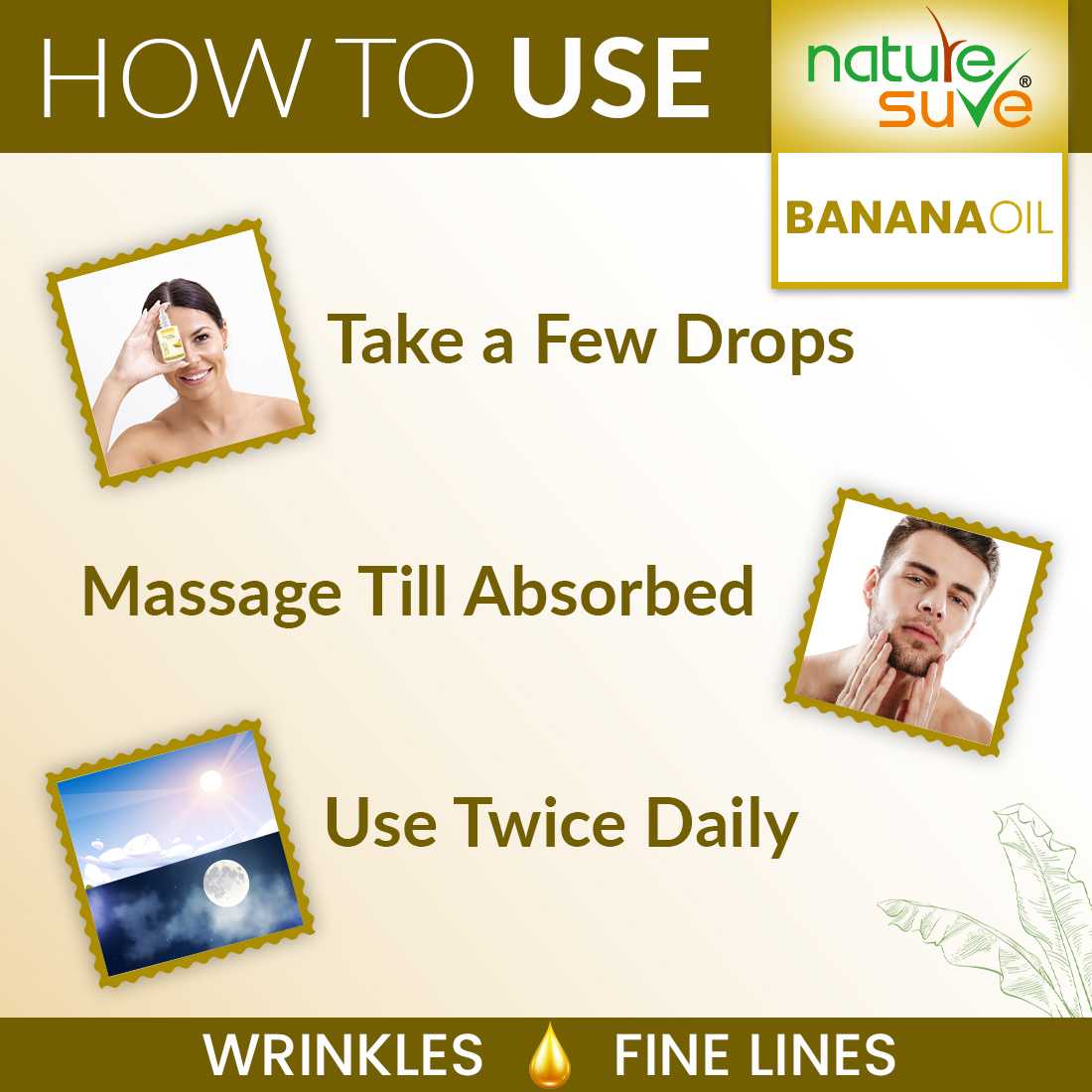 Nature Sure Banana Oil for Wrinkles and Fine Lines in Men & Women - 30ml