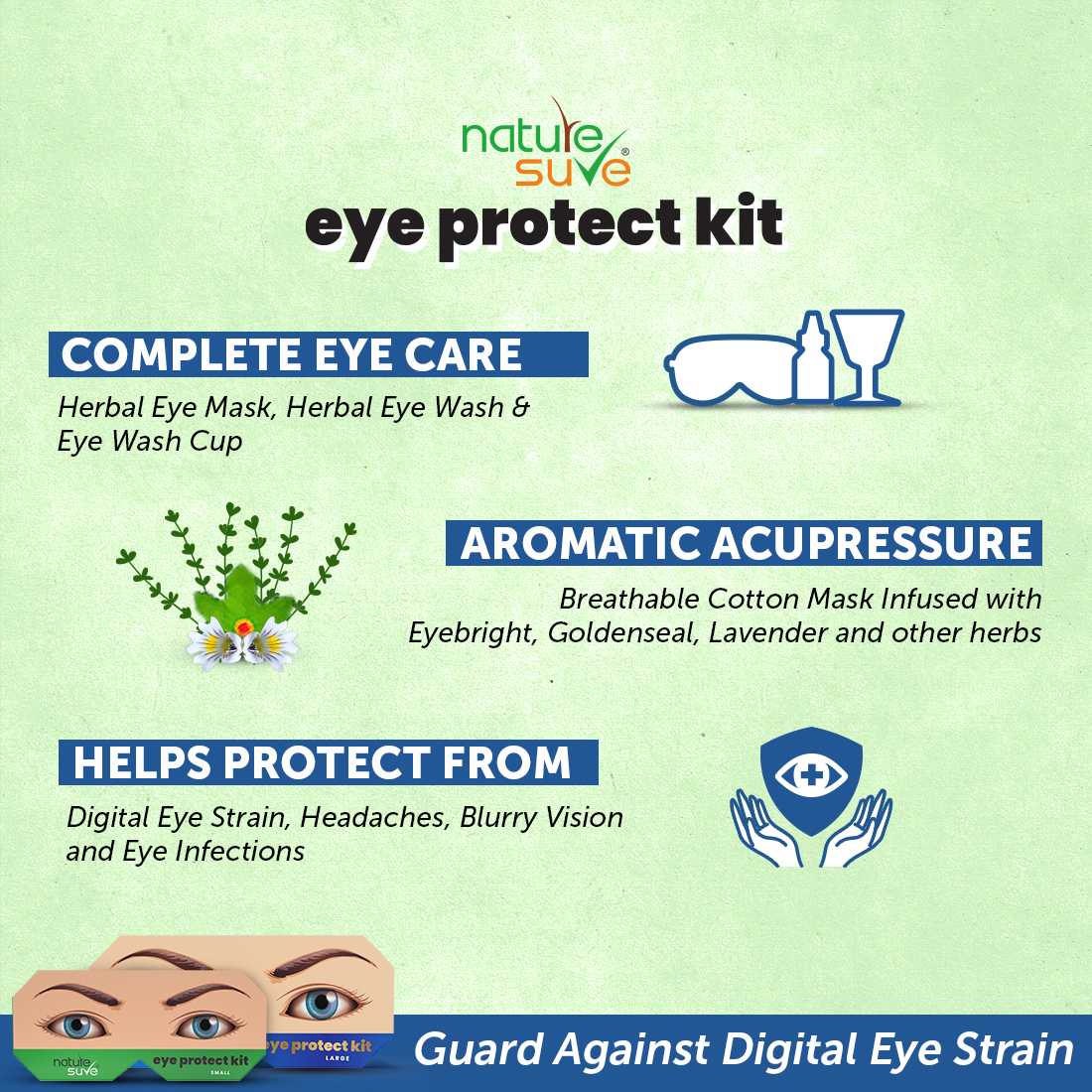 Nature Sure Herbal Eye Protect Kit for Men, Women, Teens and Kids