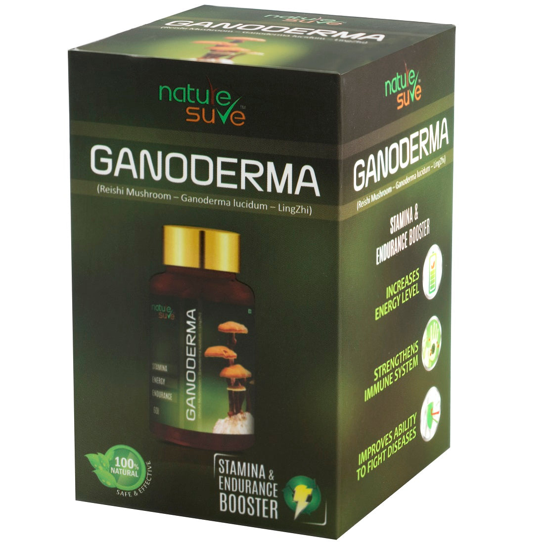 Nature Sure Ganoderma Ling Zhi Reishi Mushroom Capsules for Immunity