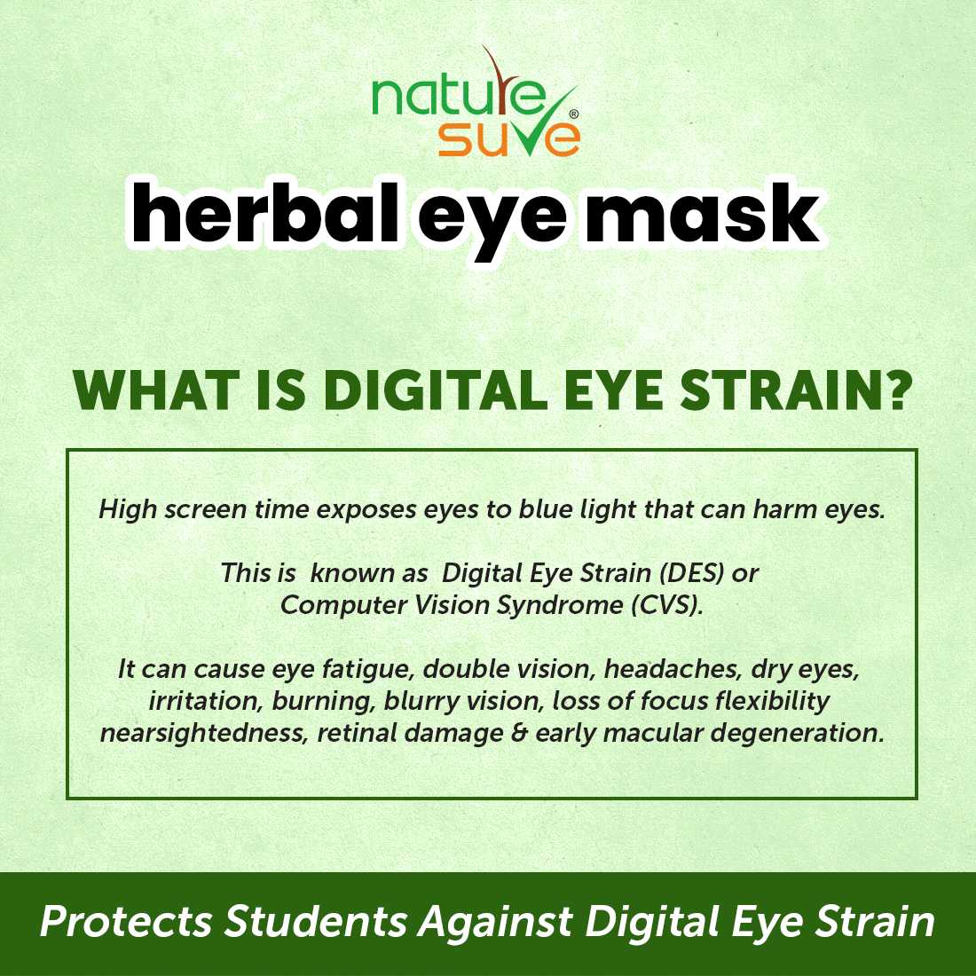 Nature Sure Herbal Eye Mask for Digital Eye Strain in Students and Teens