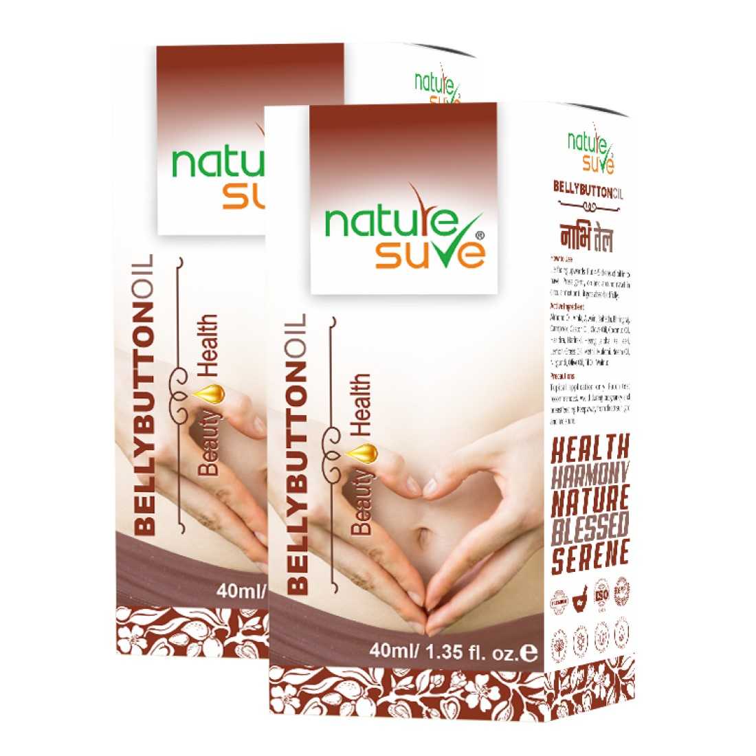 Nature Sure Belly Button Nabhi Oil for Health and Beauty in Men & Women - 40ml