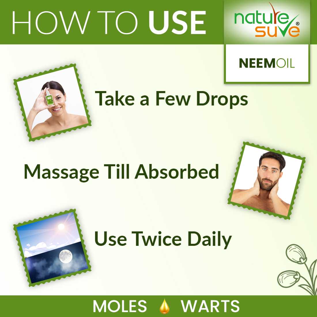 Nature Sure Neem Oil for Moles & Warts in Men & Women - 30ml