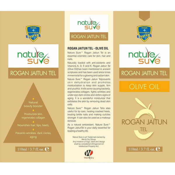 Nature Sure Rogan Jaitun Tail Olive Oil for Skin, Hair and Nail Care in Men & Women