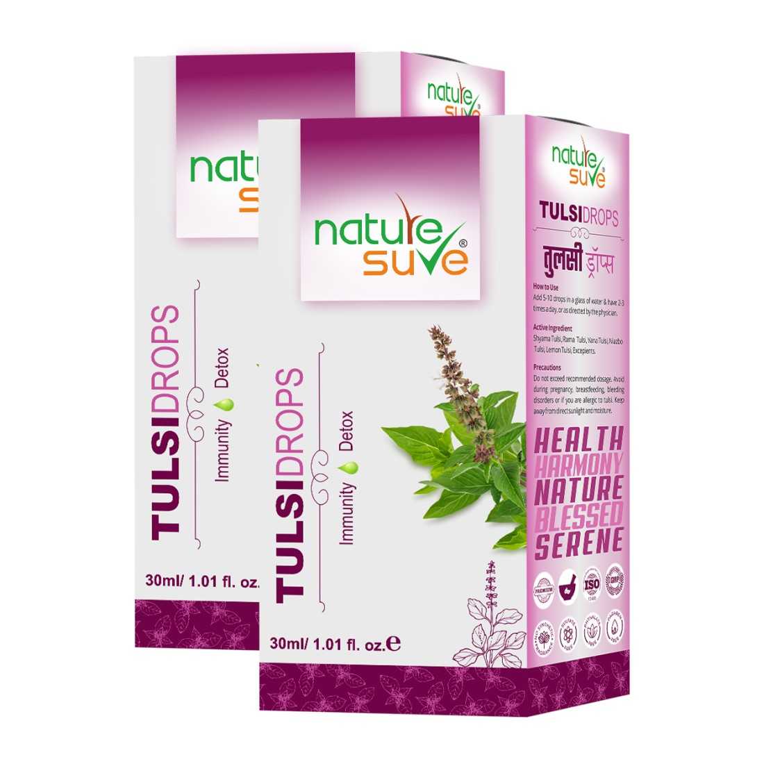 Nature Sure Tulsi Drops for Immunity and Detox in Men & Women - 30ml