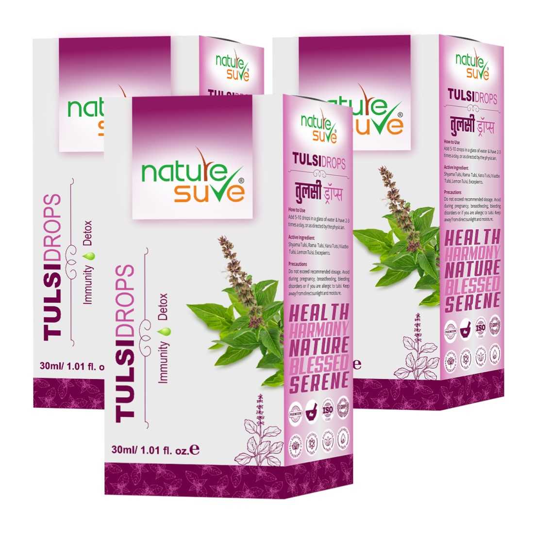 Nature Sure Tulsi Drops for Immunity and Detox in Men & Women - 30ml