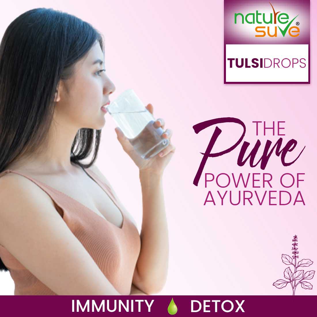 Nature Sure Tulsi Drops for Immunity and Detox in Men & Women - 30ml