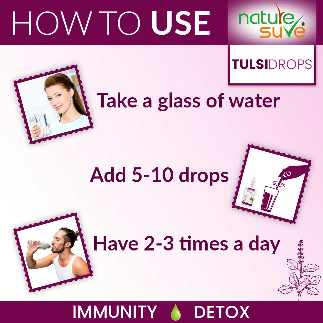 Nature Sure Tulsi Drops for Immunity and Detox in Men & Women - 30ml