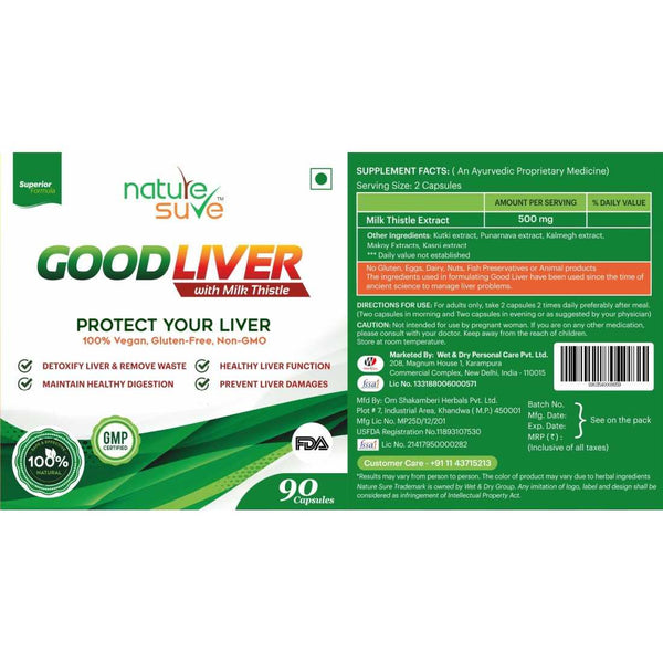 Nature Sure™ Good Liver Capsules With Milk Thistle – for Fatty & Non-Fatty Liver Health