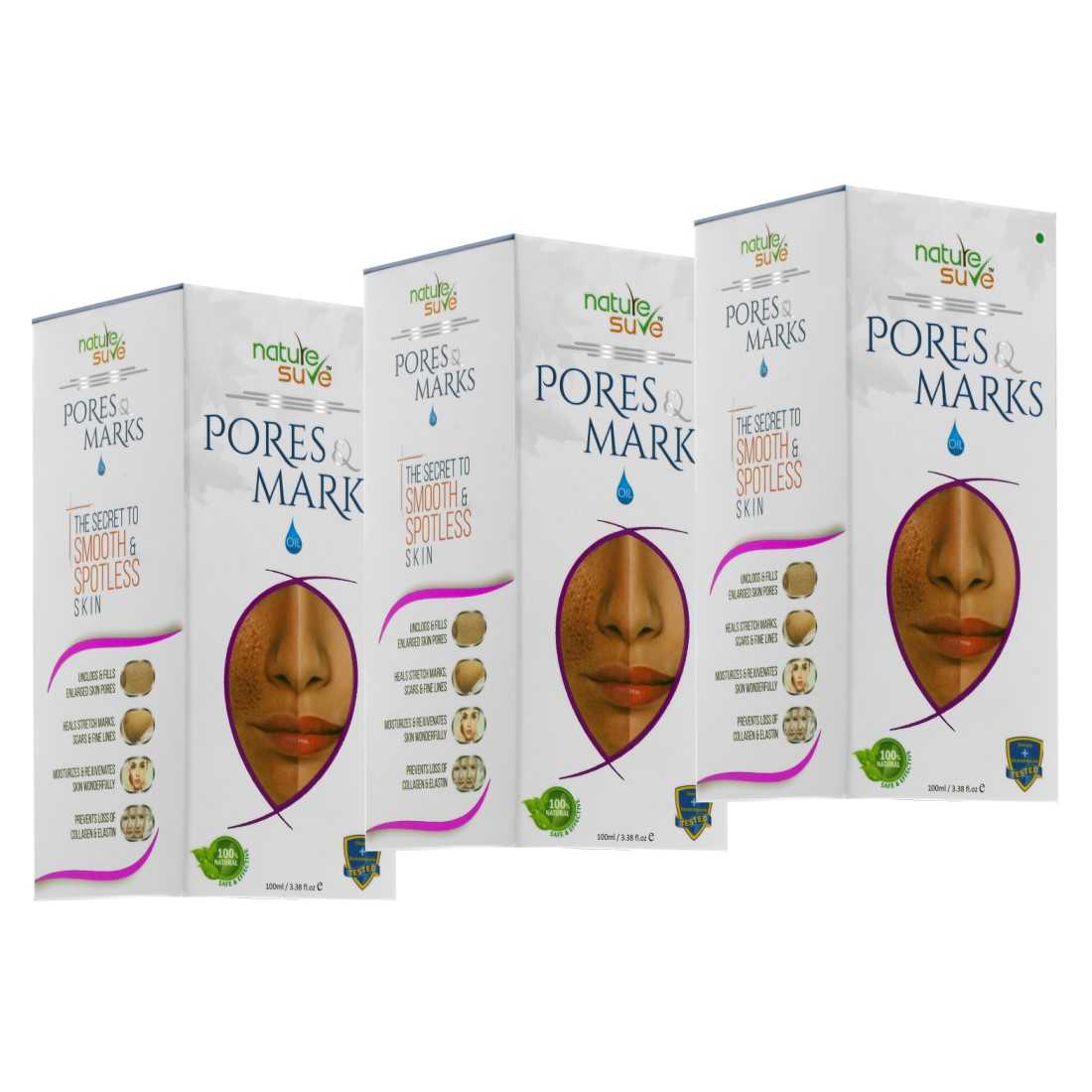Nature Sure™ Pores and Marks Oil - 100ml – for enlarged skin pores, stretch marks and fine lines