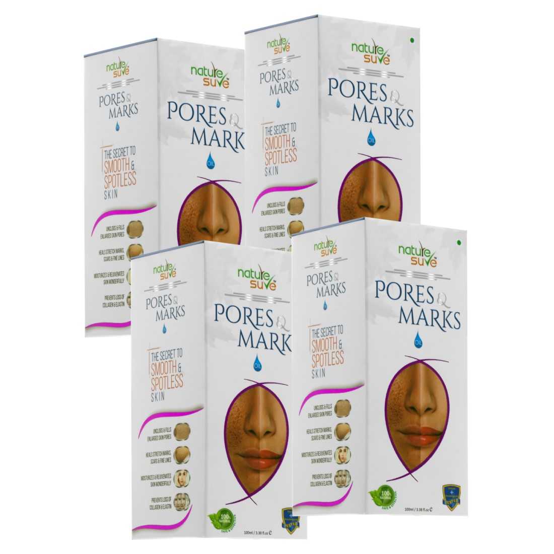 Nature Sure™ Pores and Marks Oil - 100ml – for enlarged skin pores, stretch marks and fine lines