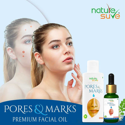 Nature Sure Pores and Marks Facial Oil with SPF 50 Sunscreen, Natural Skin Glow and Ultralight Face Care